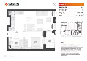 2 pokoje, mieszkanie 41,90 m², parter, oferta nr A/61, Esencja, Gdańsk, Śródmieście, Dolne Miasto, ul. Kamienna Grobla / Jałmużnicza