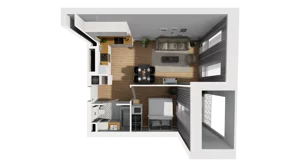 2 pokoje, mieszkanie 41,90 m², parter, oferta nr A/61, Esencja, Gdańsk, Śródmieście, Dolne Miasto, ul. Kamienna Grobla / Jałmużnicza