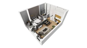 2 pokoje, mieszkanie 41,90 m², parter, oferta nr A/61, Esencja, Gdańsk, Śródmieście, Dolne Miasto, ul. Kamienna Grobla / Jałmużnicza