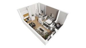 2 pokoje, mieszkanie 47,12 m², parter, oferta nr A/65, Esencja, Gdańsk, Śródmieście, Dolne Miasto, ul. Kamienna Grobla / Jałmużnicza