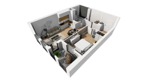 2 pokoje, mieszkanie 49,75 m², piętro 2, oferta nr A/82, Esencja, Gdańsk, Śródmieście, Dolne Miasto, ul. Kamienna Grobla / Jałmużnicza