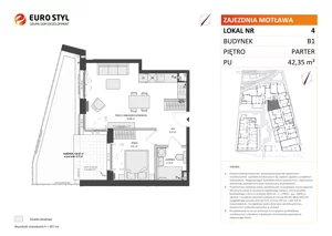 2 pokoje, mieszkanie 38,82 m², parter, oferta nr B2/4, Zajezdnia Motława, Gdańsk, Śródmieście, Dolne Miasto, ul. Kurza