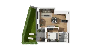 2 pokoje, mieszkanie 38,82 m², parter, oferta nr B2/4, Zajezdnia Motława, Gdańsk, Śródmieście, Dolne Miasto, ul. Kurza