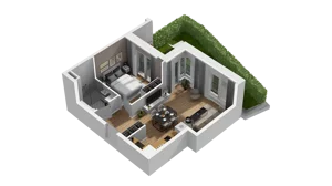2 pokoje, mieszkanie 38,82 m², parter, oferta nr B2/4, Zajezdnia Motława, Gdańsk, Śródmieście, Dolne Miasto, ul. Kurza
