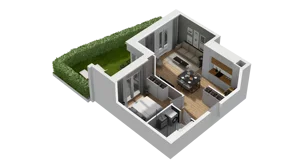 2 pokoje, mieszkanie 38,82 m², parter, oferta nr B2/4, Zajezdnia Motława, Gdańsk, Śródmieście, Dolne Miasto, ul. Kurza