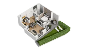 2 pokoje, mieszkanie 38,82 m², parter, oferta nr B2/4, Zajezdnia Motława, Gdańsk, Śródmieście, Dolne Miasto, ul. Kurza