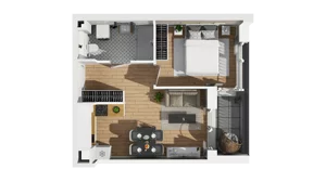 2 pokoje, mieszkanie 34,20 m², piętro 1, oferta nr B1/13, Zajezdnia Motława, Gdańsk, Śródmieście, Dolne Miasto, ul. Kurza
