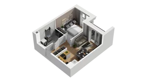 2 pokoje, mieszkanie 34,20 m², piętro 1, oferta nr B1/13, Zajezdnia Motława, Gdańsk, Śródmieście, Dolne Miasto, ul. Kurza