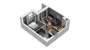 2 pokoje, mieszkanie 34,20 m², piętro 1, oferta nr B1/13, Zajezdnia Motława, Gdańsk, Śródmieście, Dolne Miasto, ul. Kurza