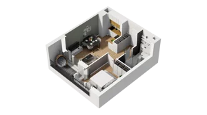 2 pokoje, mieszkanie 34,20 m², piętro 1, oferta nr B1/13, Zajezdnia Motława, Gdańsk, Śródmieście, Dolne Miasto, ul. Kurza