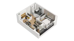 2 pokoje, mieszkanie 34,20 m², piętro 1, oferta nr B1/13, Zajezdnia Motława, Gdańsk, Śródmieście, Dolne Miasto, ul. Kurza