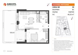 2 pokoje, mieszkanie 40,33 m², parter, oferta nr B1/50, Zajezdnia Motława, Gdańsk, Śródmieście, Dolne Miasto, ul. Kurza