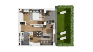 2 pokoje, mieszkanie 40,33 m², parter, oferta nr B1/50, Zajezdnia Motława, Gdańsk, Śródmieście, Dolne Miasto, ul. Kurza