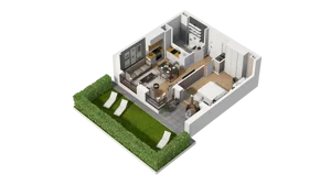 2 pokoje, mieszkanie 40,33 m², parter, oferta nr B1/50, Zajezdnia Motława, Gdańsk, Śródmieście, Dolne Miasto, ul. Kurza
