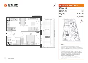 2 pokoje, mieszkanie 34,21 m², parter, oferta nr B2/1, Zajezdnia Motława, Gdańsk, Śródmieście, Dolne Miasto, ul. Kurza