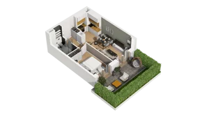 2 pokoje, mieszkanie 34,21 m², parter, oferta nr B2/1, Zajezdnia Motława, Gdańsk, Śródmieście, Dolne Miasto, ul. Kurza