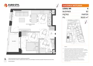 2 pokoje, mieszkanie 38,82 m², parter, oferta nr B2/4, Zajezdnia Motława, Gdańsk, Śródmieście, Dolne Miasto, ul. Kurza
