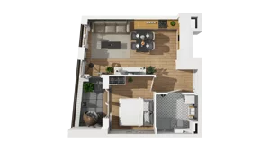 2 pokoje, mieszkanie 38,82 m², parter, oferta nr B2/4, Zajezdnia Motława, Gdańsk, Śródmieście, Dolne Miasto, ul. Kurza