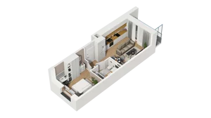 2 pokoje, mieszkanie 36,08 m², piętro 1, oferta nr B/6, Osiedle Warszawska - etap III, Gdańsk, Ujeścisko-Łostowice, Ujeścisko, ul. Warszawska