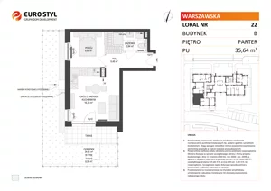 2 pokoje, mieszkanie 35,64 m², parter, oferta nr B/22, Osiedle Warszawska - etap III, Gdańsk, Ujeścisko-Łostowice, Ujeścisko, ul. Warszawska