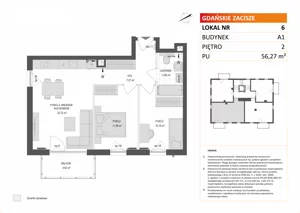 3 pokoje, mieszkanie 56,27 m², piętro 2, oferta nr A1/6, Gdańskie Zacisze, Gdańsk, Kokoszki, ul. Bysewska