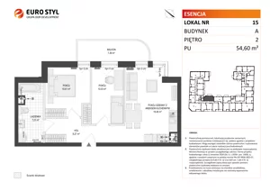 3 pokoje, mieszkanie 54,60 m², piętro 2, oferta nr A/15, Esencja, Gdańsk, Śródmieście, Dolne Miasto, ul. Kamienna Grobla / Jałmużnicza