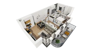3 pokoje, mieszkanie 54,60 m², piętro 2, oferta nr A/15, Esencja, Gdańsk, Śródmieście, Dolne Miasto, ul. Kamienna Grobla / Jałmużnicza