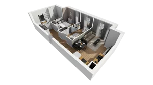 3 pokoje, mieszkanie 54,60 m², piętro 2, oferta nr A/15, Esencja, Gdańsk, Śródmieście, Dolne Miasto, ul. Kamienna Grobla / Jałmużnicza