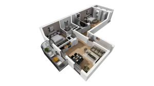 3 pokoje, mieszkanie 82,26 m², piętro 2, oferta nr A/16, Esencja, Gdańsk, Śródmieście, Dolne Miasto, ul. Kamienna Grobla / Jałmużnicza