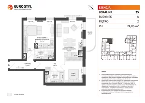 3 pokoje, mieszkanie 74,06 m², piętro 2, oferta nr A/25, Esencja, Gdańsk, Śródmieście, Dolne Miasto, ul. Kamienna Grobla / Jałmużnicza