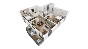 3 pokoje, mieszkanie 74,06 m², piętro 2, oferta nr A/25, Esencja, Gdańsk, Śródmieście, Dolne Miasto, ul. Kamienna Grobla / Jałmużnicza