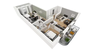 3 pokoje, mieszkanie 80,62 m², piętro 3, oferta nr A/30, Esencja, Gdańsk, Śródmieście, Dolne Miasto, ul. Kamienna Grobla / Jałmużnicza