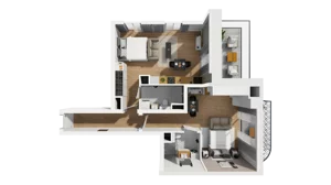 3 pokoje, mieszkanie 64,62 m², piętro 3, oferta nr A/39, Esencja, Gdańsk, Śródmieście, Dolne Miasto, ul. Kamienna Grobla / Jałmużnicza