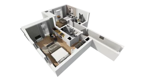 3 pokoje, mieszkanie 64,62 m², piętro 3, oferta nr A/39, Esencja, Gdańsk, Śródmieście, Dolne Miasto, ul. Kamienna Grobla / Jałmużnicza