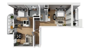 3 pokoje, mieszkanie 80,71 m², piętro 4, oferta nr A/44, Esencja, Gdańsk, Śródmieście, Dolne Miasto, ul. Kamienna Grobla / Jałmużnicza