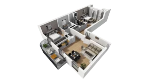 3 pokoje, mieszkanie 80,71 m², piętro 4, oferta nr A/44, Esencja, Gdańsk, Śródmieście, Dolne Miasto, ul. Kamienna Grobla / Jałmużnicza