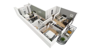 3 pokoje, mieszkanie 80,71 m², piętro 4, oferta nr A/44, Esencja, Gdańsk, Śródmieście, Dolne Miasto, ul. Kamienna Grobla / Jałmużnicza