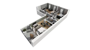 3 pokoje, mieszkanie 80,71 m², piętro 4, oferta nr A/44, Esencja, Gdańsk, Śródmieście, Dolne Miasto, ul. Kamienna Grobla / Jałmużnicza