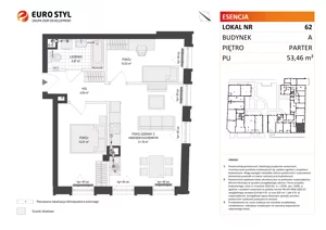 3 pokoje, mieszkanie 53,46 m², parter, oferta nr A/62, Esencja, Gdańsk, Śródmieście, Dolne Miasto, ul. Kamienna Grobla / Jałmużnicza