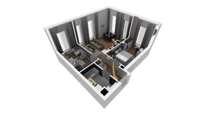 3 pokoje, mieszkanie 53,46 m², parter, oferta nr A/62, Esencja, Gdańsk, Śródmieście, Dolne Miasto, ul. Kamienna Grobla / Jałmużnicza