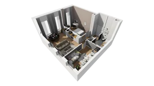 3 pokoje, mieszkanie 53,46 m², parter, oferta nr A/62, Esencja, Gdańsk, Śródmieście, Dolne Miasto, ul. Kamienna Grobla / Jałmużnicza