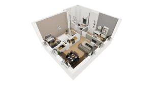 3 pokoje, mieszkanie 53,46 m², parter, oferta nr A/62, Esencja, Gdańsk, Śródmieście, Dolne Miasto, ul. Kamienna Grobla / Jałmużnicza