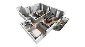 3 pokoje, mieszkanie 74,31 m², piętro 1, oferta nr A/11, Esencja, Gdańsk, Śródmieście, Dolne Miasto, ul. Kamienna Grobla / Jałmużnicza
