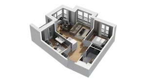 3 pokoje, mieszkanie 48,78 m², piętro 1, oferta nr B1/12, Zajezdnia Motława, Gdańsk, Śródmieście, Dolne Miasto, ul. Kurza