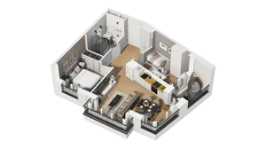 3 pokoje, mieszkanie 48,78 m², piętro 1, oferta nr B1/12, Zajezdnia Motława, Gdańsk, Śródmieście, Dolne Miasto, ul. Kurza