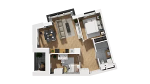 3 pokoje, mieszkanie 48,76 m², piętro 4, oferta nr B1/42, Zajezdnia Motława, Gdańsk, Śródmieście, Dolne Miasto, ul. Kurza