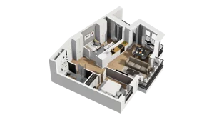 3 pokoje, mieszkanie 48,76 m², piętro 4, oferta nr B1/42, Zajezdnia Motława, Gdańsk, Śródmieście, Dolne Miasto, ul. Kurza