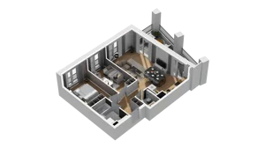 3 pokoje, mieszkanie 59,20 m², piętro 1, oferta nr B1/56, Zajezdnia Motława, Gdańsk, Śródmieście, Dolne Miasto, ul. Kurza