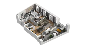 3 pokoje, mieszkanie 59,20 m², piętro 2, oferta nr B1/66, Zajezdnia Motława, Gdańsk, Śródmieście, Dolne Miasto, ul. Kurza