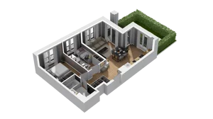 3 pokoje, mieszkanie 48,76 m², piętro 4, oferta nr B1/42, Zajezdnia Motława, Gdańsk, Śródmieście, Dolne Miasto, ul. Kurza